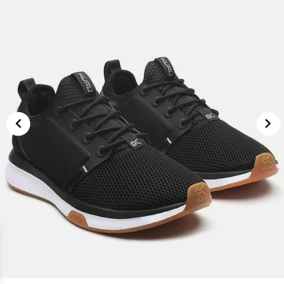 Kuru ATOM Jet Black & white Sneakers size 10 Wide - Picture 1 of 9